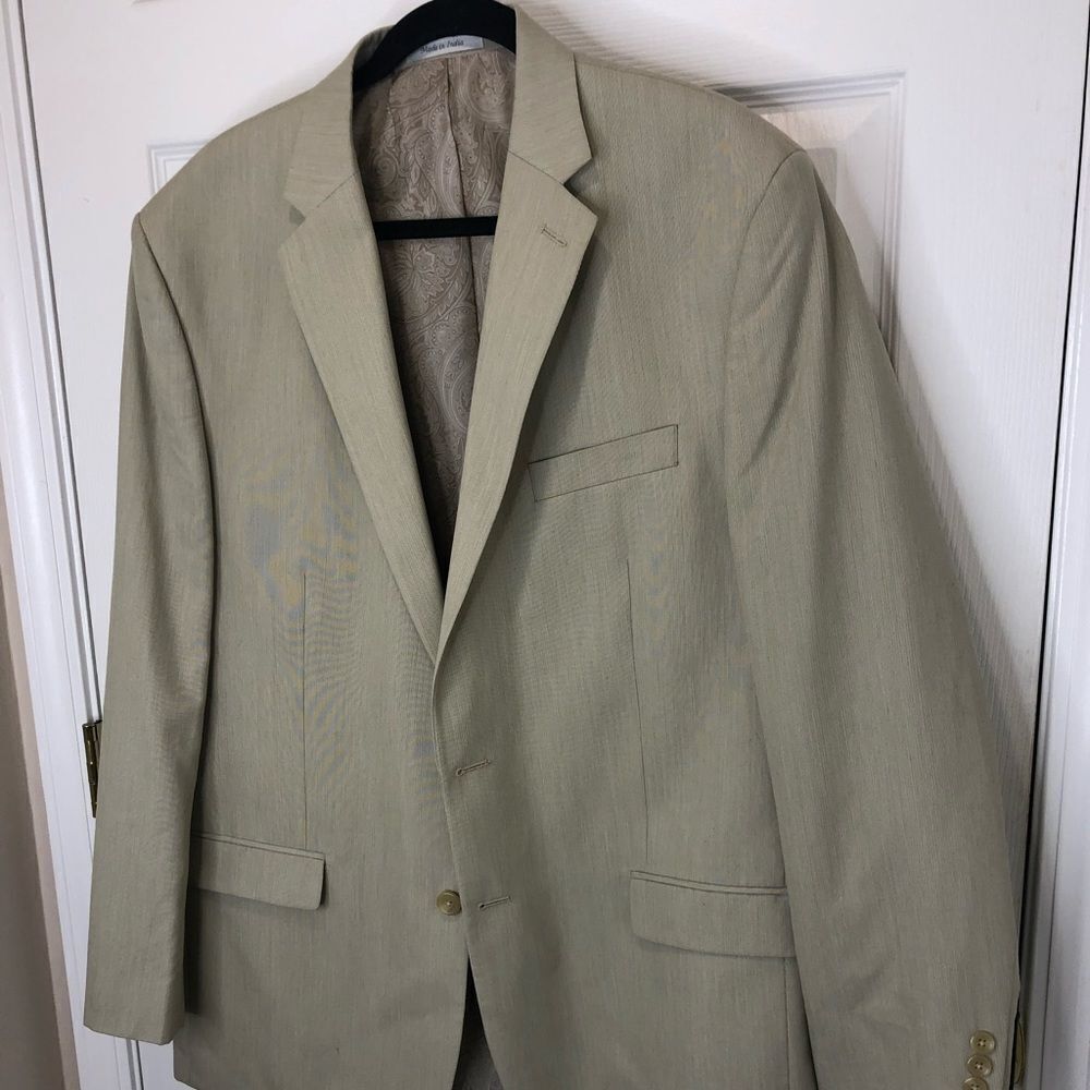 Chaps cream 2 button blazer suit jacket, size 46L - Picture 4 of 8